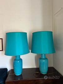 Lampade gemelle ceramica turchese