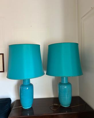 Lampade gemelle ceramica turchese