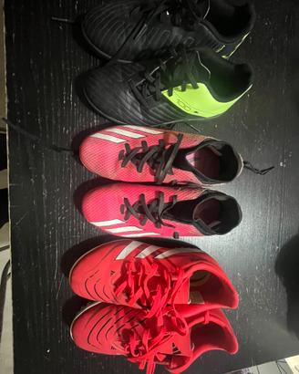 3 PAIA DI SCARPE CALCIO BAMBINO