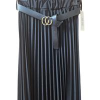 gonna donna nera plissettata