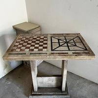 Tavolo gioco scacchi/dama/tris marmo per giardino