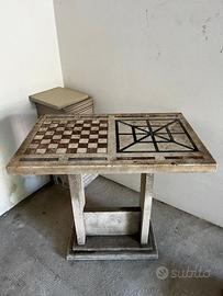 Tavolo gioco scacchi/dama/tris marmo per giardino