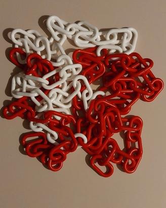 Catena in pvc bianco e rossa