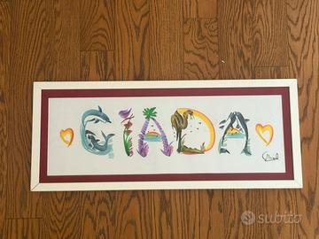 quadretto per cameretta con nome “Giada”