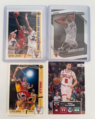 Lotto 4X Card Nba Chicago Bulls Jordan Pippen Rose