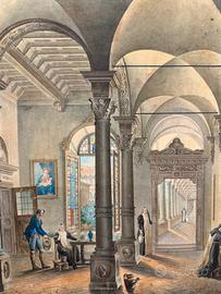 Giovanni Migliare - incisione Acquarellata