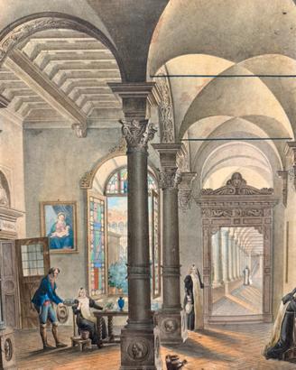 Giovanni Migliare - incisione Acquarellata