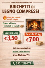 Legna compressa / bricchetti per camino e stufa