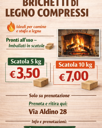 Legna compressa / bricchetti per camino e stufa