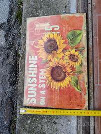 Targa girasoli in metallo