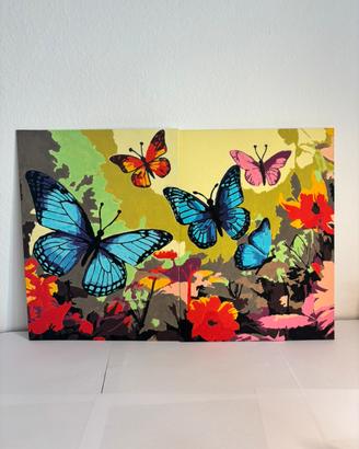 Dittico Quadri Farfalle 40x60 Dipinti su tela