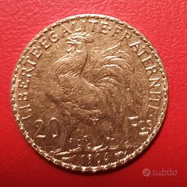 Moneta Francia 20 franchi. oro - Galletto 1904 SPL