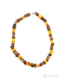 Collana Vintage Occhio Di Tigre Ambra XX 900