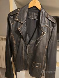 Chiodo in pelle vintage taglia L