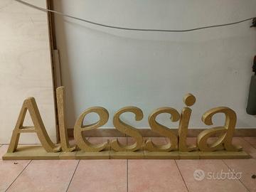 Scritta nome Alessia dorata