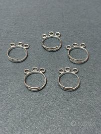 5 basi in argento 925 per anelli