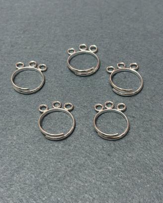 5 basi in argento 925 per anelli