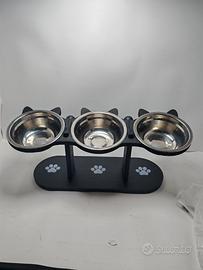 🐾 Ciotole Rialzate per Cani e Gatti – Set 3 Pz