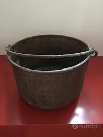 Antico pentolone/paiolo in rame diam 48 cm h 33 c