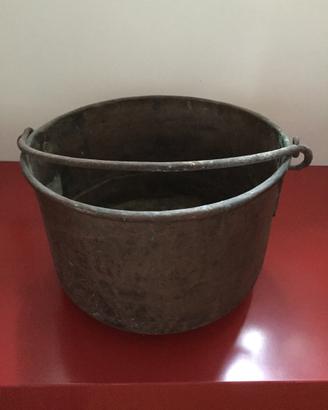 Antico pentolone/paiolo in rame diam 48 cm h 33 c