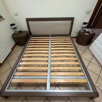 Letto matrimoniale wengè con rete