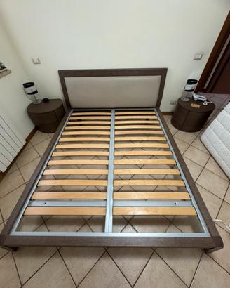 Letto matrimoniale wengè con rete
