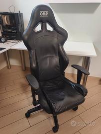 Sedia gaming OMP nera - stile sedile da corsa