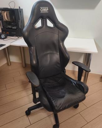 Sedia gaming OMP nera - stile sedile da corsa