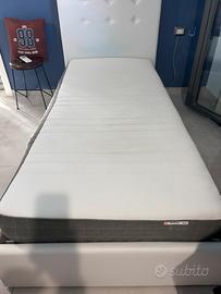 Letto contenitore con doghe in legno e materasso