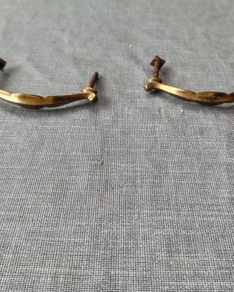 Coppia maniglie ottone per mobili anni 50
