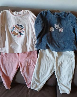 Set n.  2 pigiami bimba Obaibi tg 23 mesi 86 cm