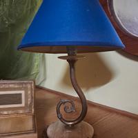 Lampada vintage in onice e bronzo