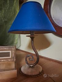 Lampada vintage in onice e bronzo