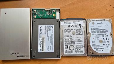 3 hard disks e ssd 2.5" per portatile + box usb 3