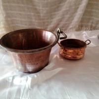 Paiolo e pentolino in rame