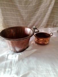 Paiolo e pentolino in rame