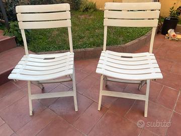 2 sedie da giardino richiudibili