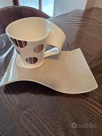n. 4 tazze villeroy boch per the con piattino