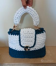 BORSA ARTIGIANALE, FATTA A MANO ALL'UNCINETTO