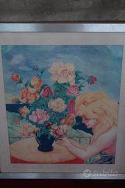 Quadro Raffigurante "Donna con rose"