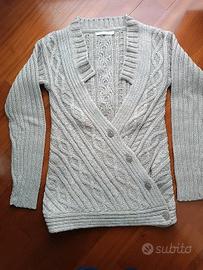 Maglione incrociato beige