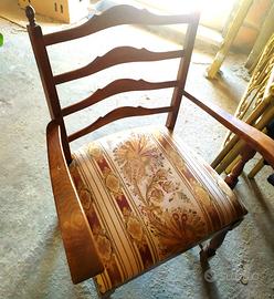 Poltrona d'epoca stile impero in legno noce