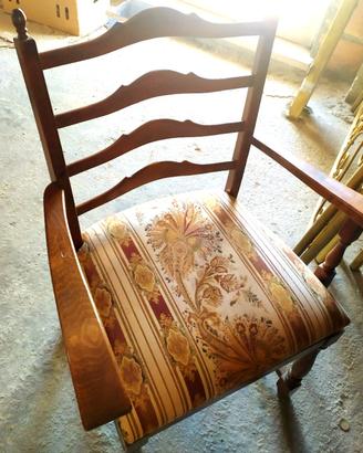 Poltrona d'epoca stile impero in legno noce