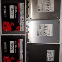 5 dischi SSD 120  - 128 GB 2.5". testati