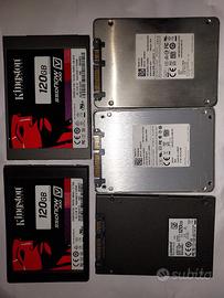 5 dischi SSD 120  - 128 GB 2.5". testati
