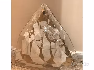 Plafoniera triangolare in vetro Murano (anni '80)