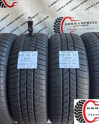 4 PNEUMATICI 215/55 R17 BARUM INVERNALI 85%