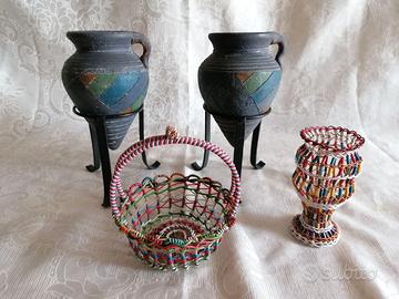 Vasetti Terracotta e Rame Filo Artigianato