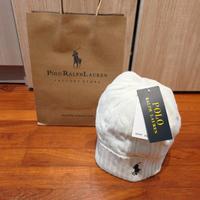Berretto Ralph Lauren unisex bianco logo ricamato