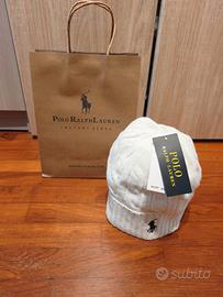 Berretto Ralph Lauren unisex bianco logo ricamato